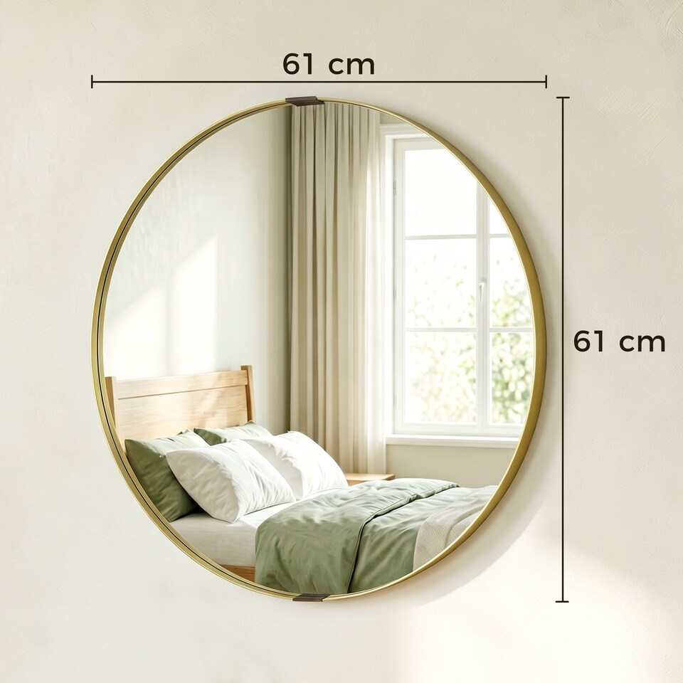 image 1 of HOMCOM Wall Mirror 61 cm, Wall Mounted Bathroom Mirror