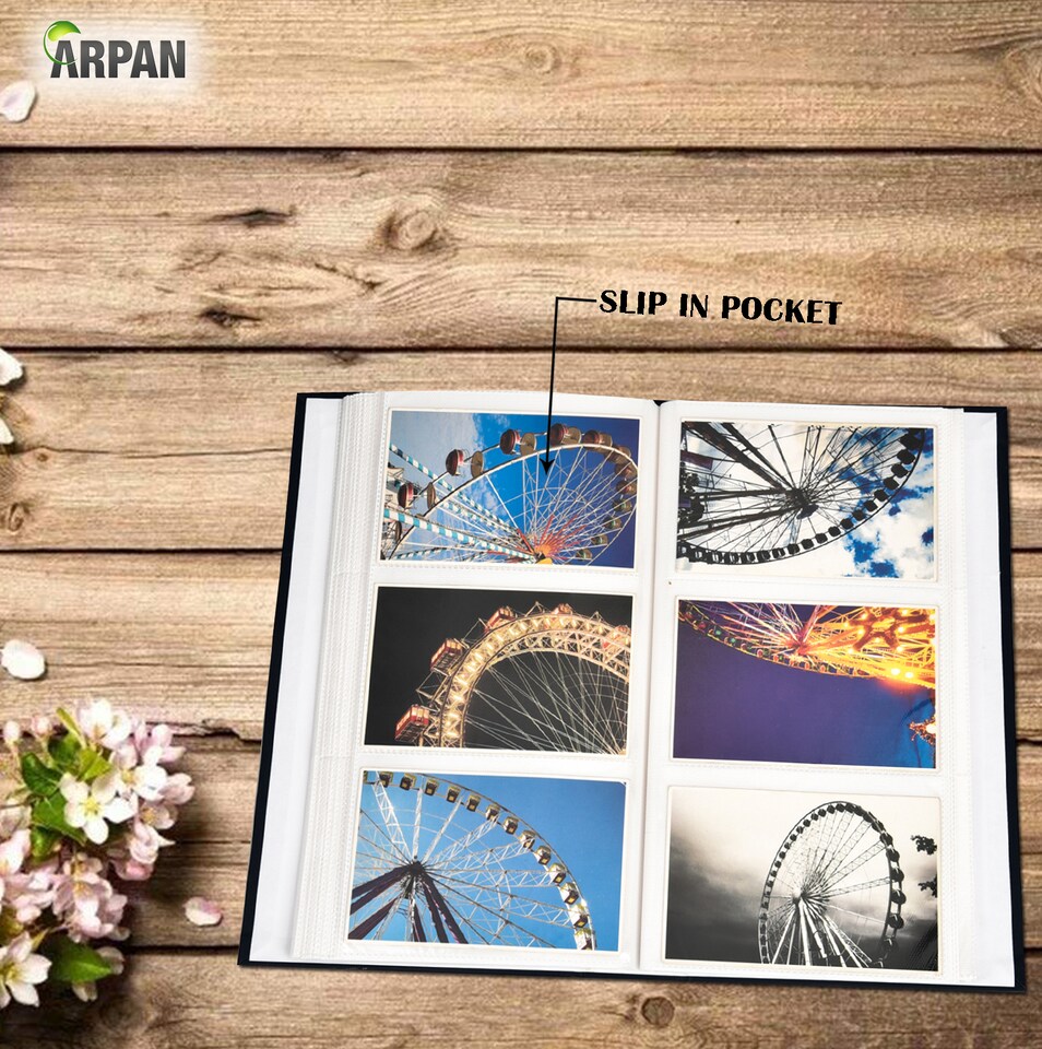 image 1 of ARPAN Slip In Case Photo Album for 300 Photos 6"x4" (10x15cm) with CD/DVD Pocket – Large Hardcover Picture Storage Album