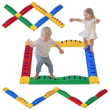 AIYAPLAY 12-Piece Kids Balance Beam, Stepping Stones with Non-Slip Foot Pads