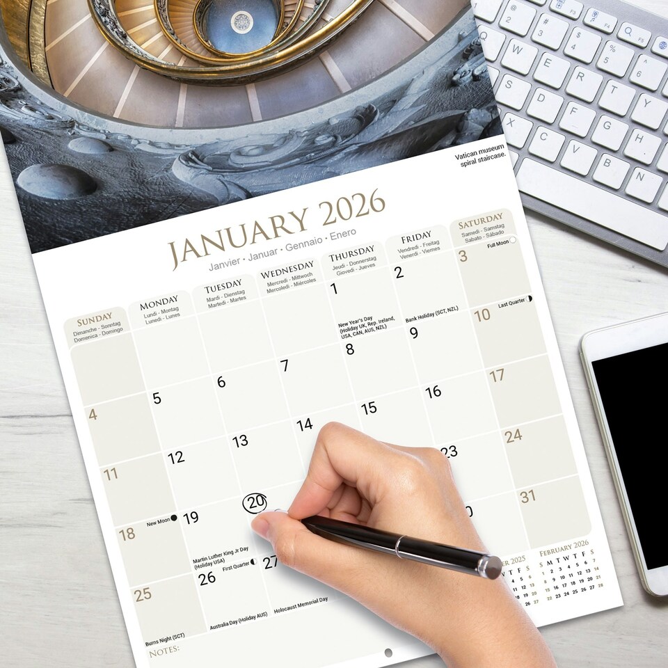 image 1 of Rome 2026 Calendar | Square Wall Calendar | Travel Gift | Plastic Free Packaging | by Avonside Publishing