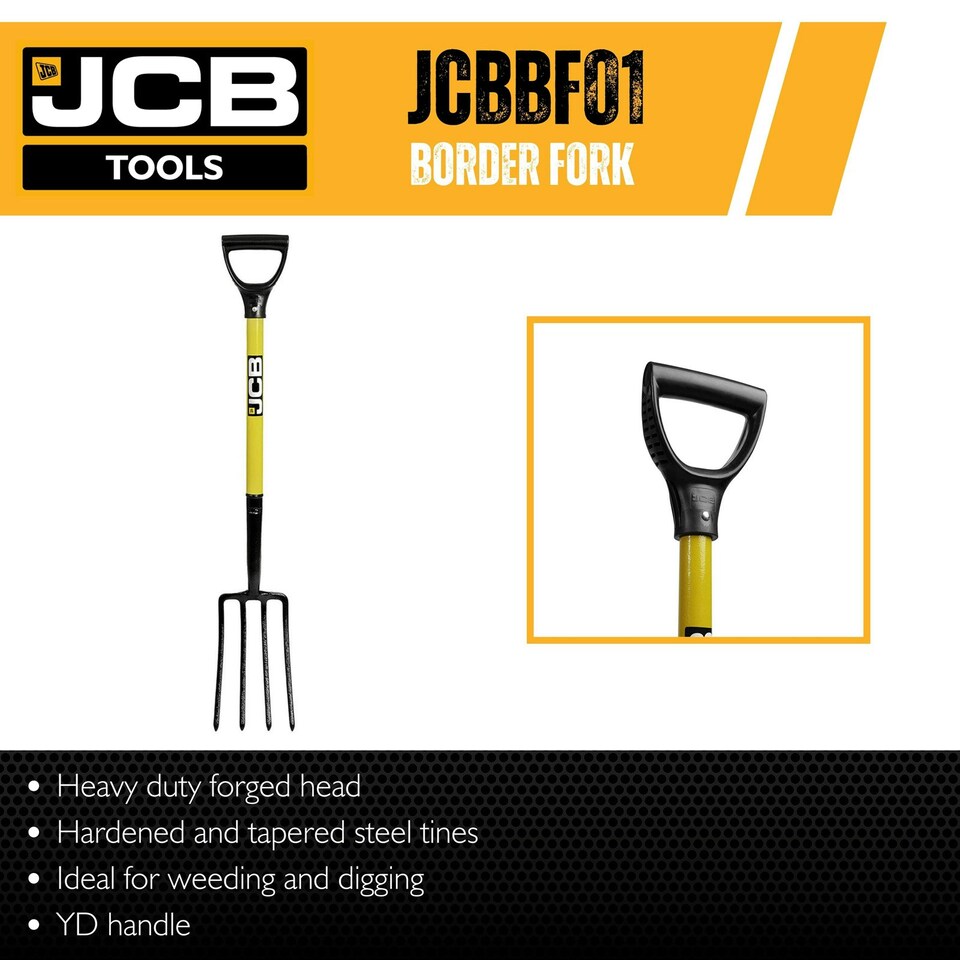 image 1 of JCB Professional Border Fork High Carbon Steel 4 Prong Head