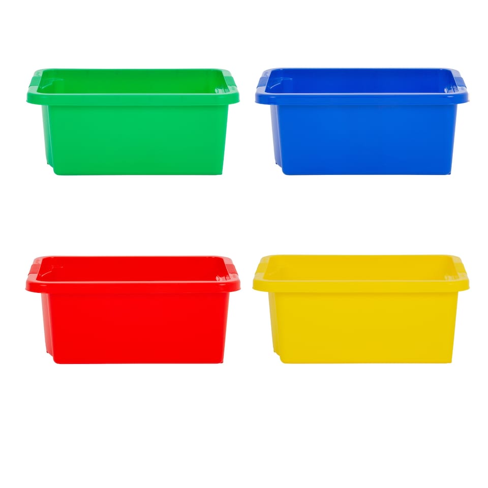 image 1 of Wham Stack & Store 4 x 16L Plastic Storage Boxes | Multi | 4
