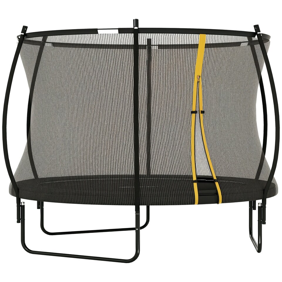 image 1 of SPORTNOW 10ft Trampoline with Enclosure Net and Spring Cover, Black