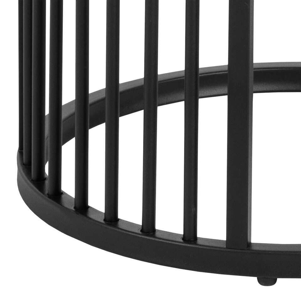 image 1 of Strington Round Bedside Table 1 Shelf in Matt Black Black