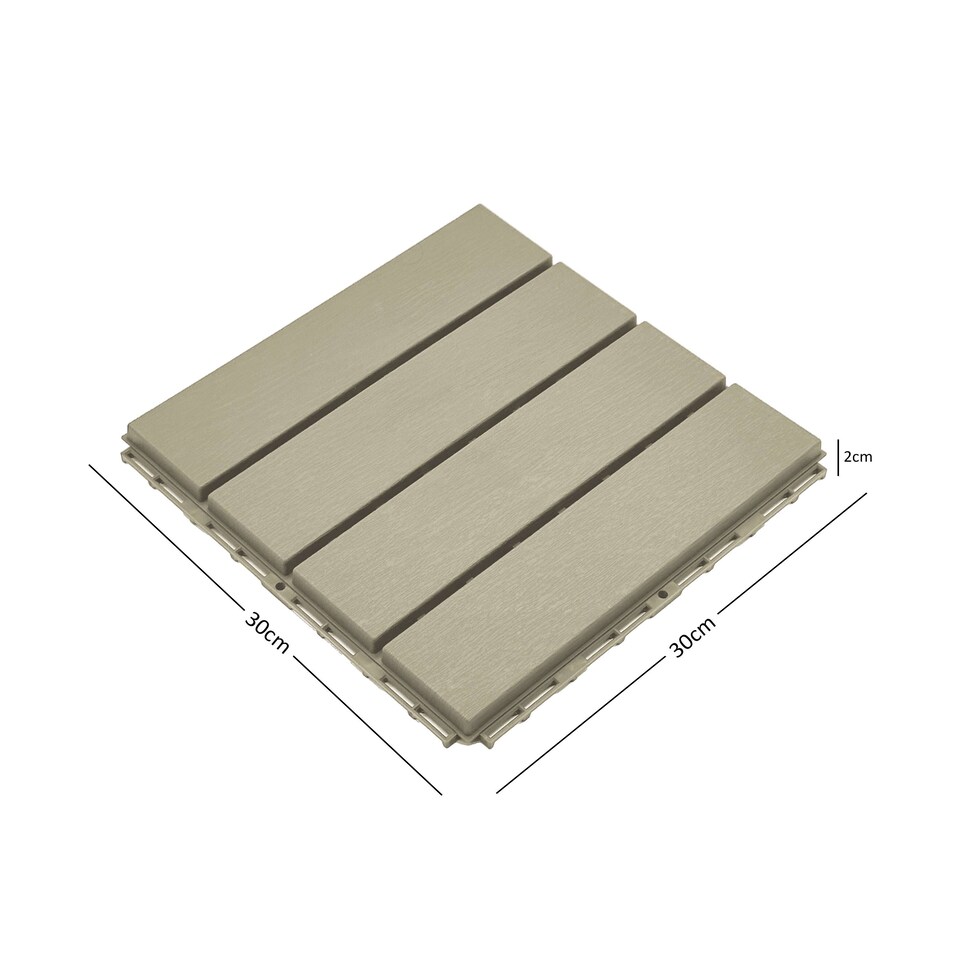 image 1 of Polydeck PVC Interlocking Decking Tiles - White | Cream | Beige | Pack of 12