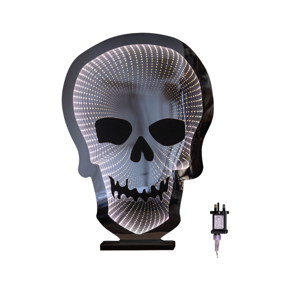 image 1 of 60cm Light up Halloween Skull Infinity Decoration with Warm White LEDs