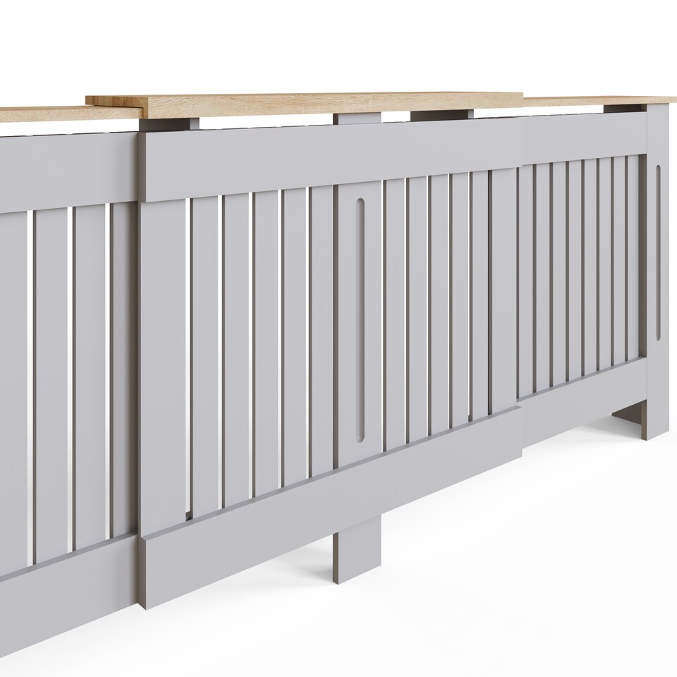 image 1 of Longslow Adjustable Radiator Cover | Grey | Grey