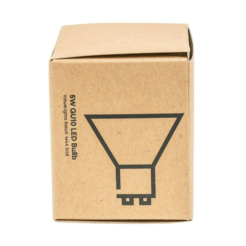 image 1 of ValueLights 6 Pack Dimmable GU10 White Plastic Spotlight LED 5W Cool White 6500K 480lm Light Bulb
