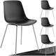 image 1 of Dining Chair Mave - large plastic seat, ergonomic, high backrest, 120 kg load capacity - Set of 4 Black | Black/Chrome