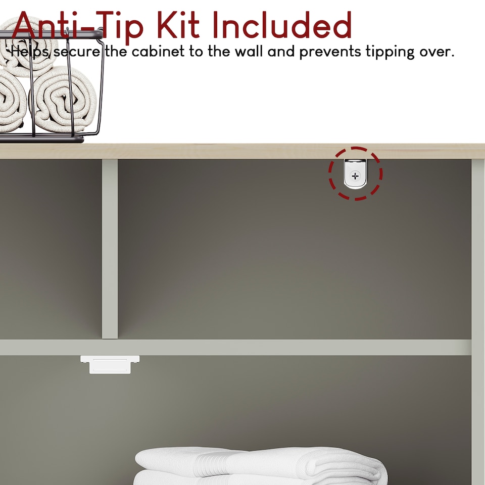 image 1 of Bath Vida Priano 2 Drawer 2 Door Freestanding Bathroom Cabinet, Grey & Oak