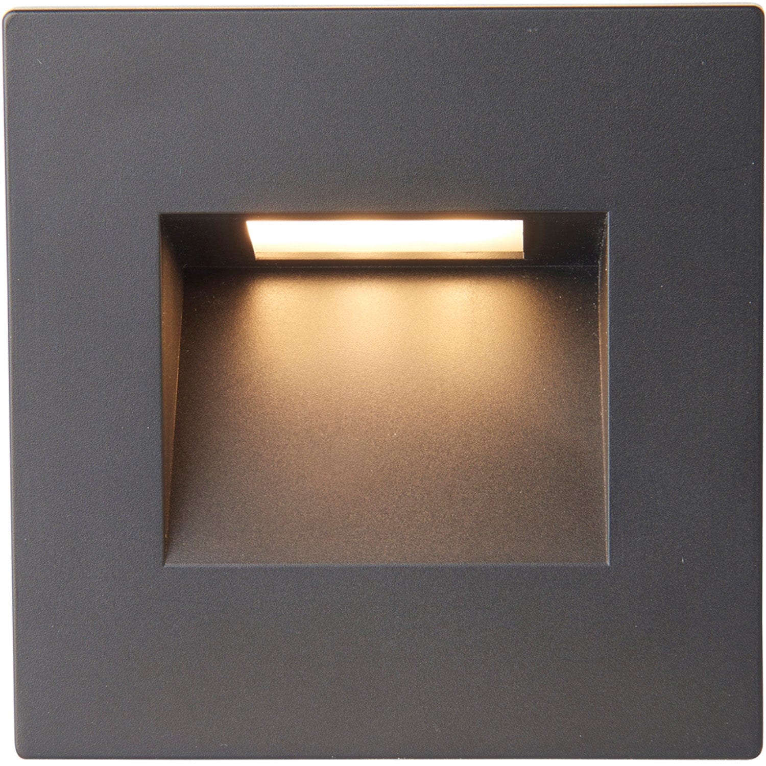 Loops Square Outdoor Pathway Guide Light - 1.5W Indirect CCT LED - Black Polycarbonate