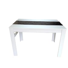 Dining Table Wood Kitchen Place for 4 Seats, Dining Table Only (White and Black H 75 x L 117 x W 77 cm) Black