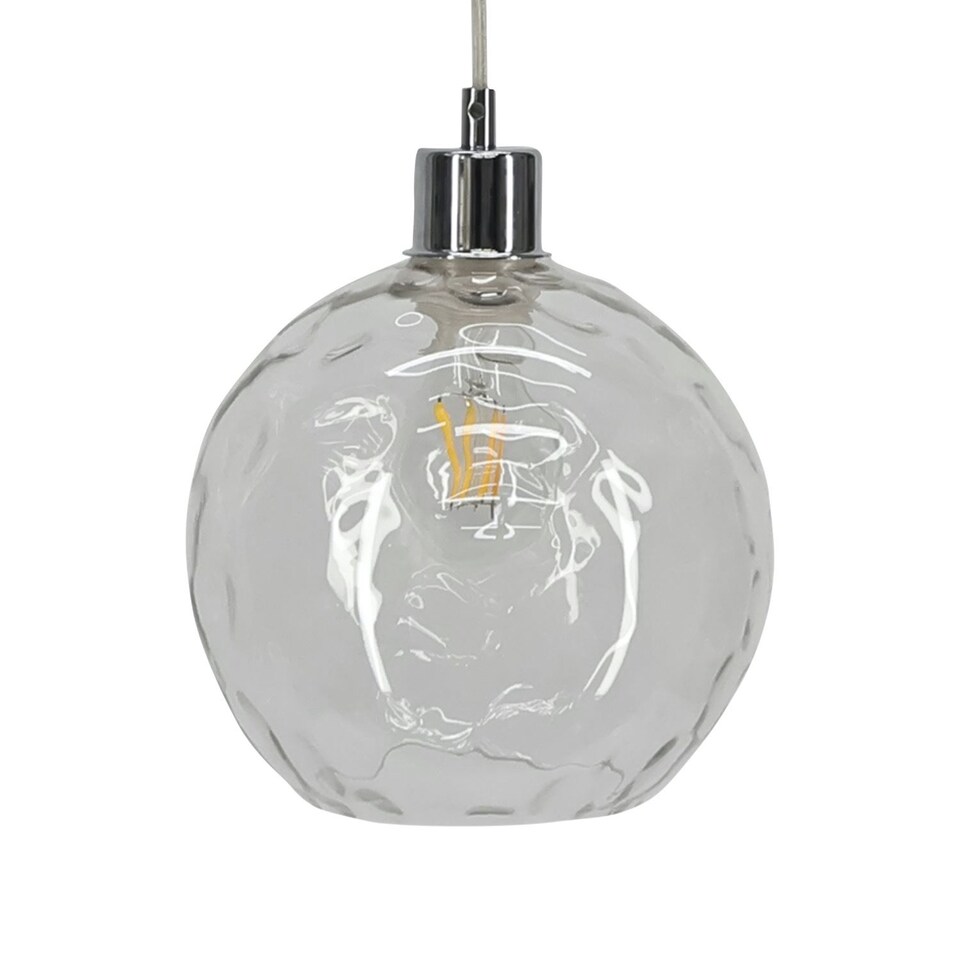 image 1 of Set of 2 Barnum - Clear Dimpled Glass Easy Fit Pendant Shades | Clear | Medium | 2