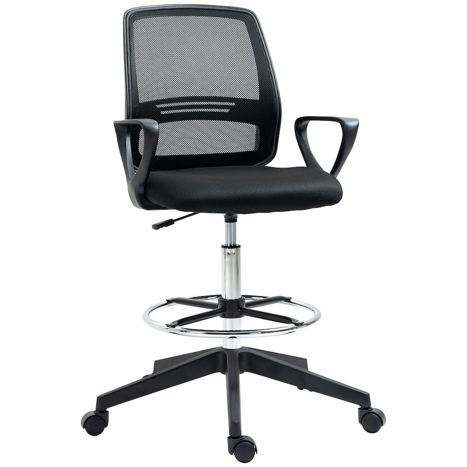 image 1 of Vinsetto Draughtsman Chair Tall Office Chair with Adjustable Height