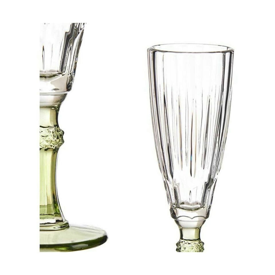image 1 of Champagne glass Vivalto Exotic Green Crystal 170 ml (6 Units) N/A