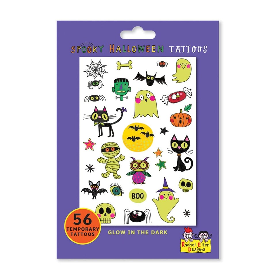 image 1 of Rachel Ellen Glow in the Dark Temporary Halloween Tattoos