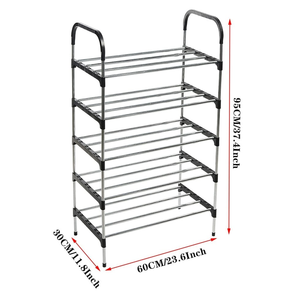 image 1 of Living and Home 5-Tier Stackable Shoe Rack Organizer