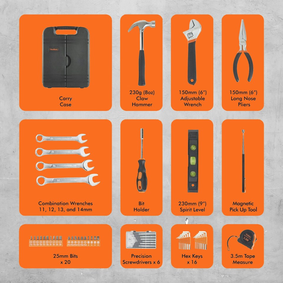 image 1 of VonHaus Household 53pc Tool Kit with Carry Case