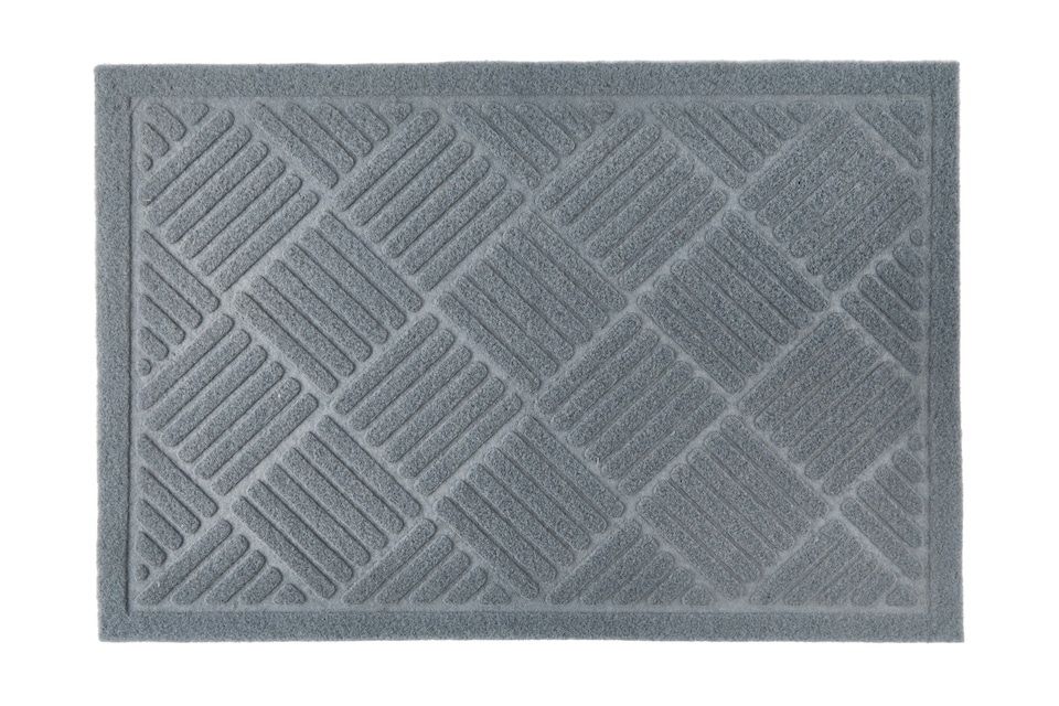 image 1 of Cross Hatch Grey Front Door Mat