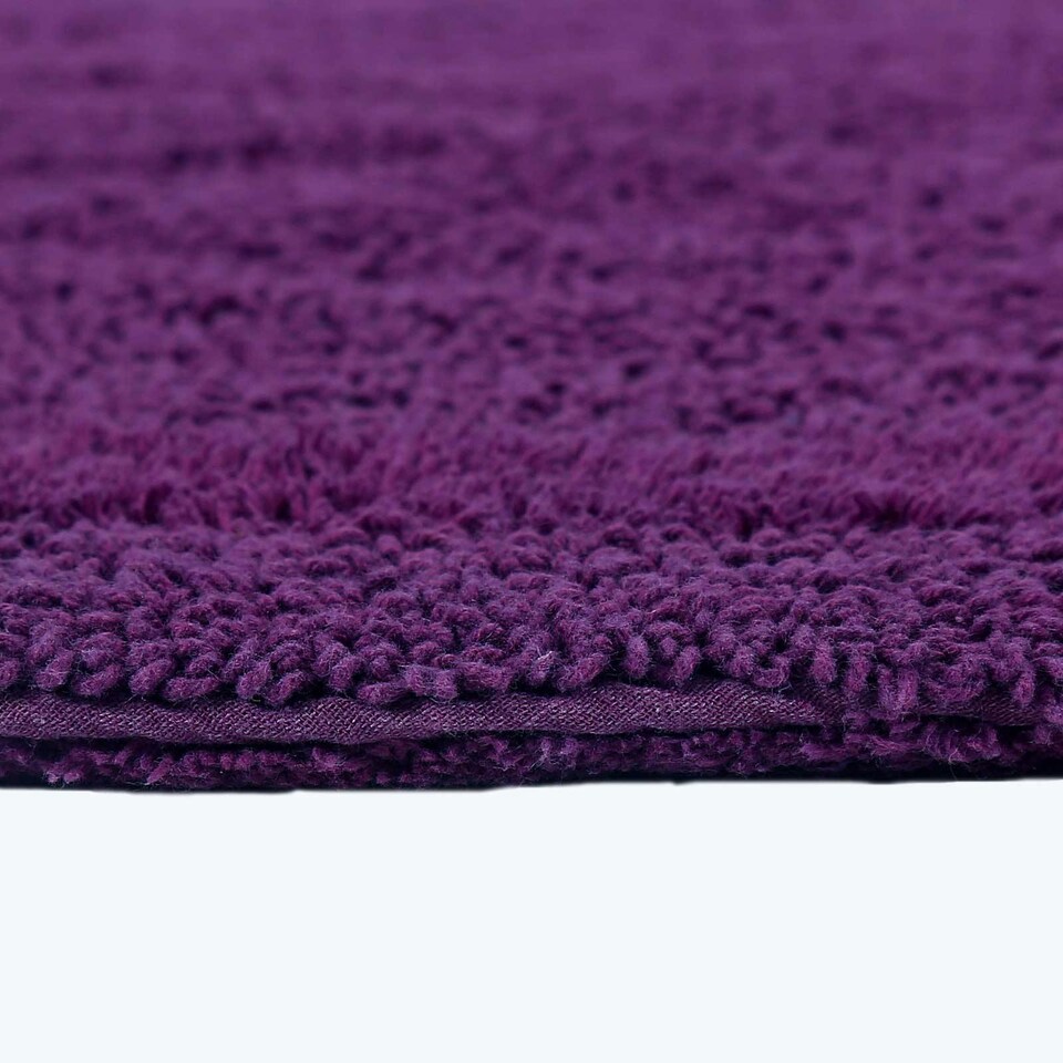 image 1 of Homescapes Luxury Reversible Cotton Shower Mat - Plum | Purple | Plum