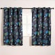 image 2 of OHS Kids Gaming Blackout Eyelet Curtains Ring Top Ready Made Panel Pair, 66x72" Blue | Navy Blue