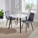 image 1 of Aspen Tapered Legs Square Dining Table with 2 Straight Stitch Dining Chairs - Grey/Black/White - Flat Packed Multi