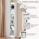 image 4 of Yaheetech 7-layer Narrow Bookshelf with Top Open Compartment | White | One Size
