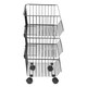 image 4 of Living and Home Stackable Rolling Wire Storage Basket Trolley