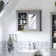 image 2 of kleankin Bathroom Mirror Cabinet Storage Organizer with Open Inside Shelves
