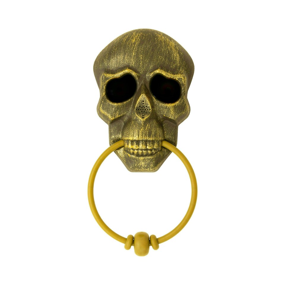 image 1 of Halloween Skull Doorbell with Glowing LEDs & Spooky Voice