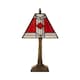 image 7 of ValueLights Tiffany Red Stained Glass Shade Brass Table Lamp Red