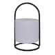 image 1 of ValueLights Corte Black Outdoor Table Lamp Dimmable White Cylinder Shade
