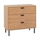 image 1 of Leon 3 Drawer Chest - L40 x W80 x H78.5 cm - Medium Oak Effect