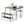 Black, VonHaus Murray 4 Seater Dining Table and Chairs Set Grey | Black