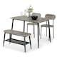 image 1 of VonHaus Murray 4 Seater Dining Table and Chairs Set Grey | Black