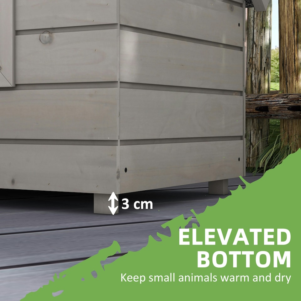 image 1 of PawHut Outdoor Cat House with Openable Top, Asphalt Roof, Window, Grey