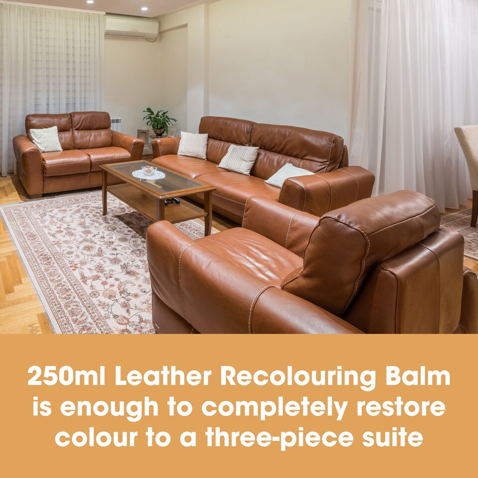 image 1 of Furniture Clinic Leather Recolouring Balm (Medium Brown) - Colour Restorer for Sofas, Chairs, Car Seats & More - Covers Scratches, Scuffs & Fading - 16 Shades Available