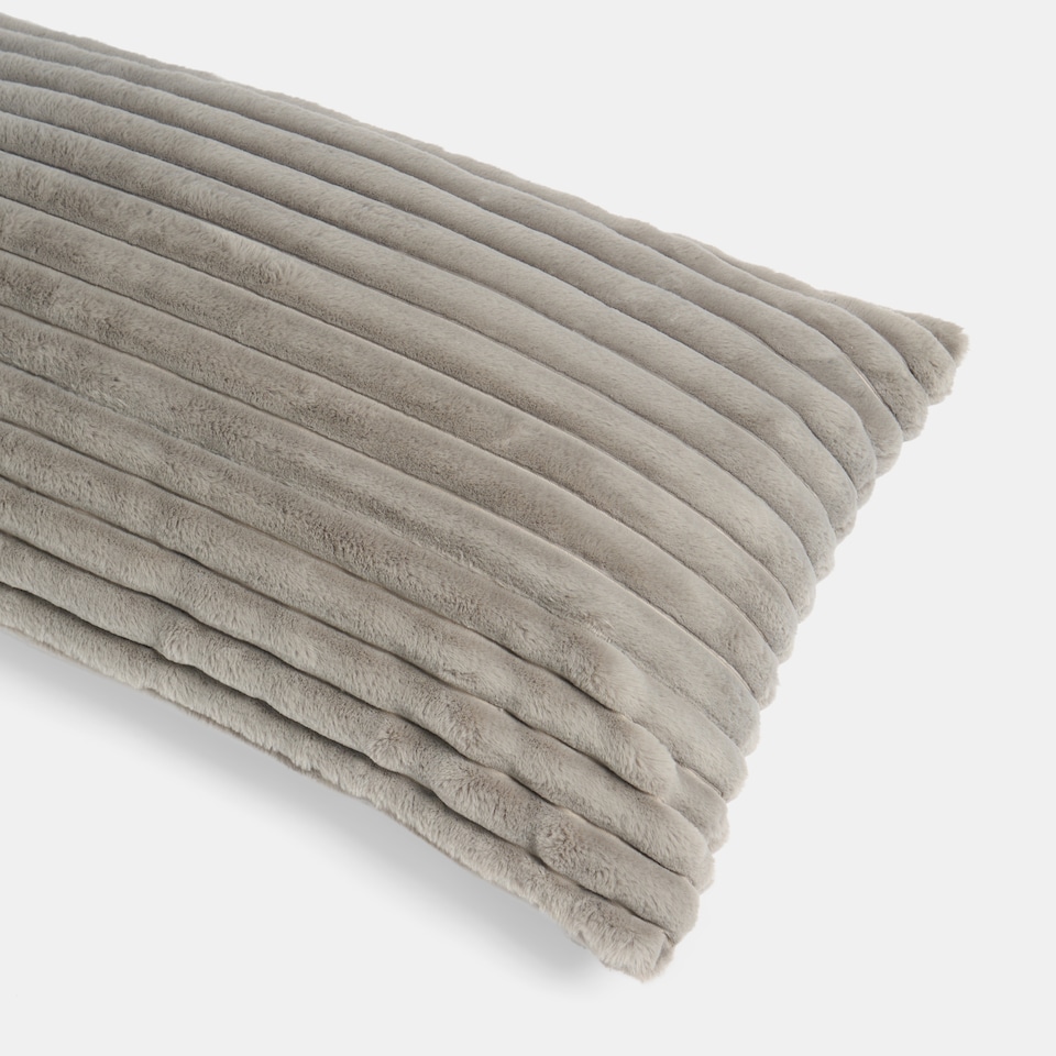 image 1 of OHS Ribbed Faux Fur Bolster Pillow Soft Maternity Support Cushion | Grey | One Size