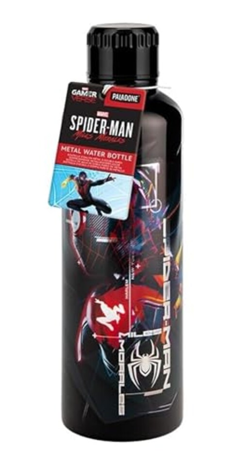 image 1 of Miles Morales Spider-Man Metal Water Bottle, 500ml Stainless Steel Insulated Flask for School & Sports, Paladone