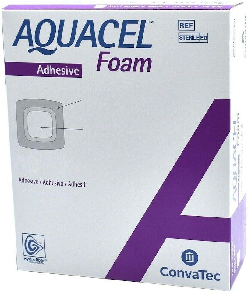 image 1 of Aquacel Foam Adhesive Dressing 10x10cm Pack of 10