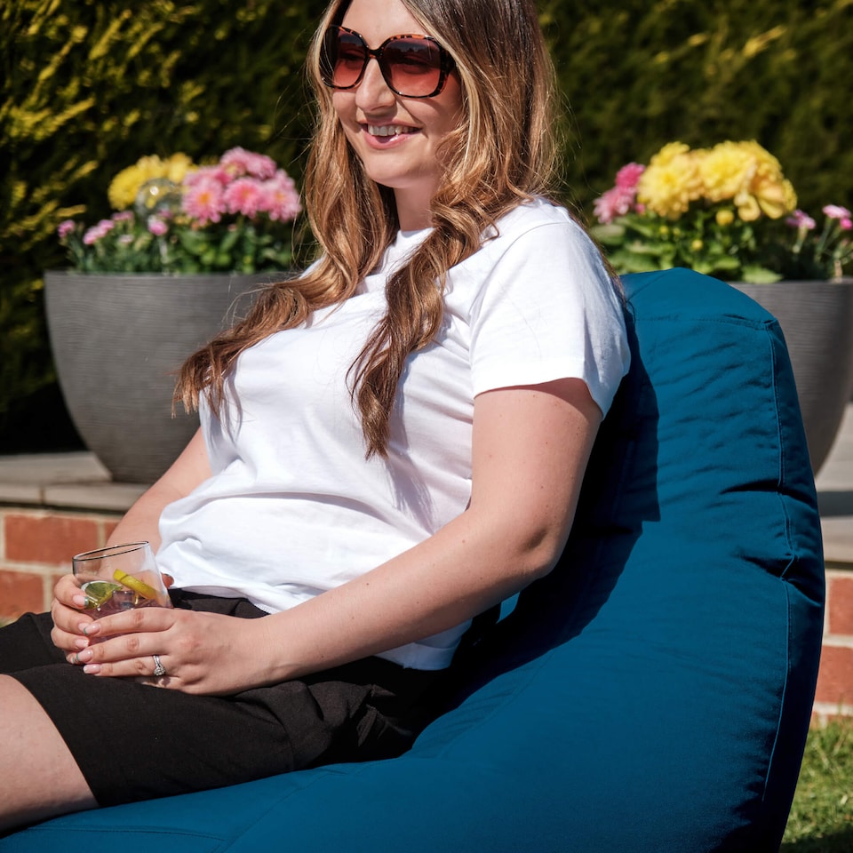 image 1 of Recliner Indoor Outdoor Bean Bag Teal Green Bean Bag Chair | Green | Teal Green | 1