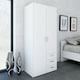 image 6 of Space Wardrobe 2 Doors 3 Drawers White 1750