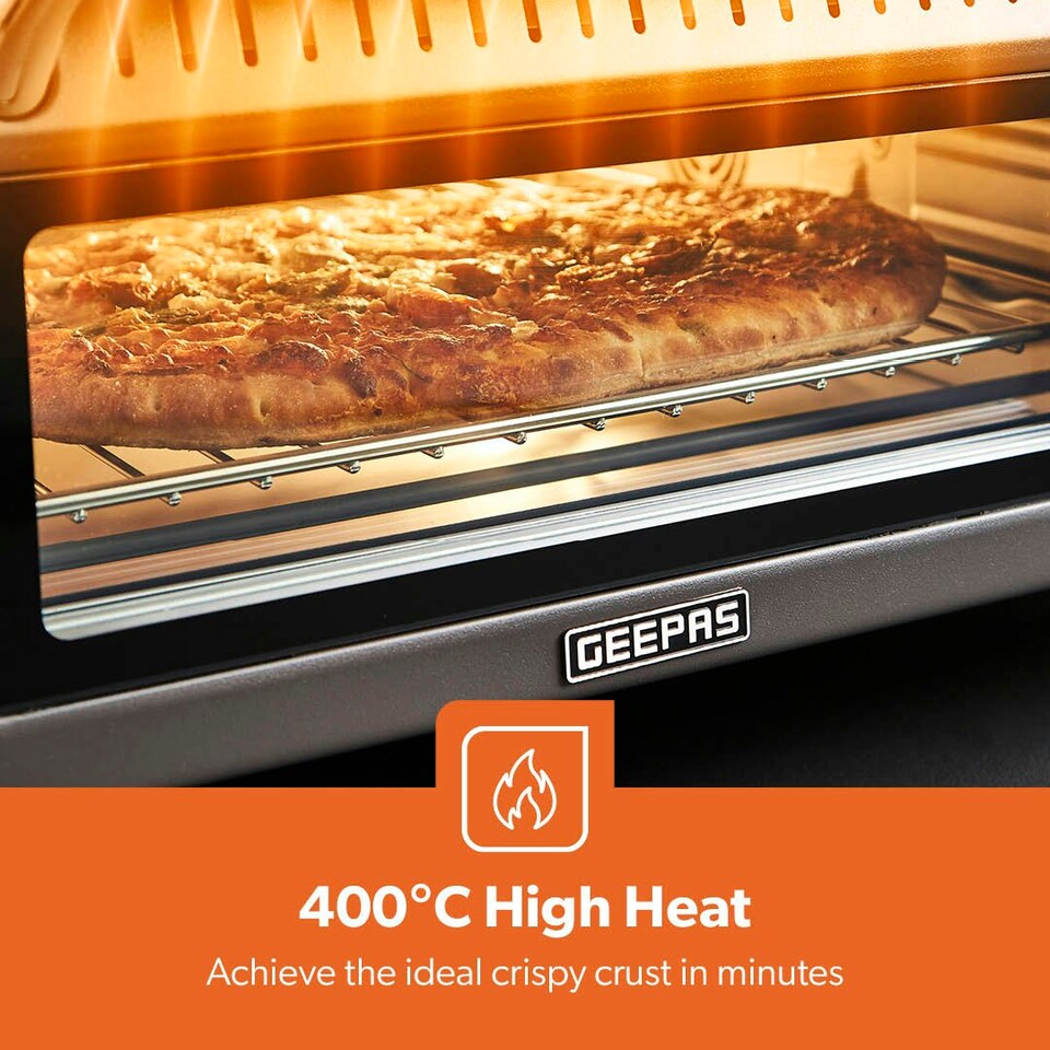 image 1 of GEEPAS Air Fryer Oven | 15-in-1 Presets Multifunctional Pizza Oven, Black