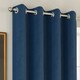 image 2 of Enhanced Living Chester Navy 66 x 90 inch (168x229cm) Eyelet Thermal Noise Reducing Blackout Curtains (PAIR)