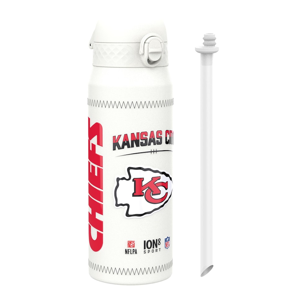 image 1 of NFL x Sports, Vacuum Insulated Steel Bottle, Series, 750ml (24oz) | White | NFL GameDay Mahomes Chiefs | One Size