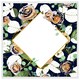 image 1 of Decorative flowers on navy background (Picture Frame) White | XL