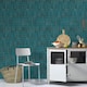 image 3 of Erismann Martinique Linear Vinyl Textured Wallpaper - Teal - 10m x 0.5m Green