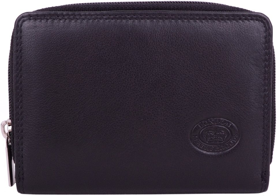 image 1 of London Leathergoods Womens RFID Protected Leather Money / Coin Holder / Purse | Black | Black