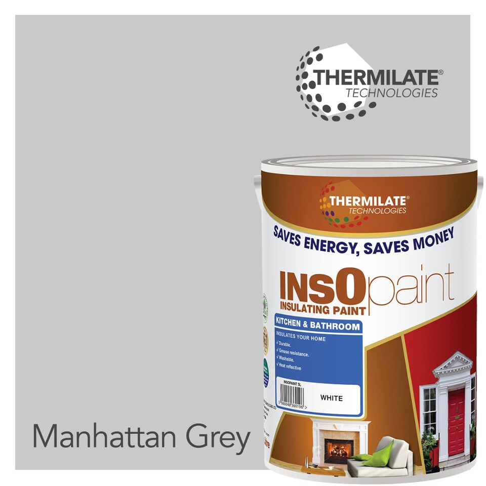 image 1 of InsOpaint Kitchen & Bathroom Paint - Best Anti-Mould Protection, Insulating Walls & Ceilings - Manhattan Grey