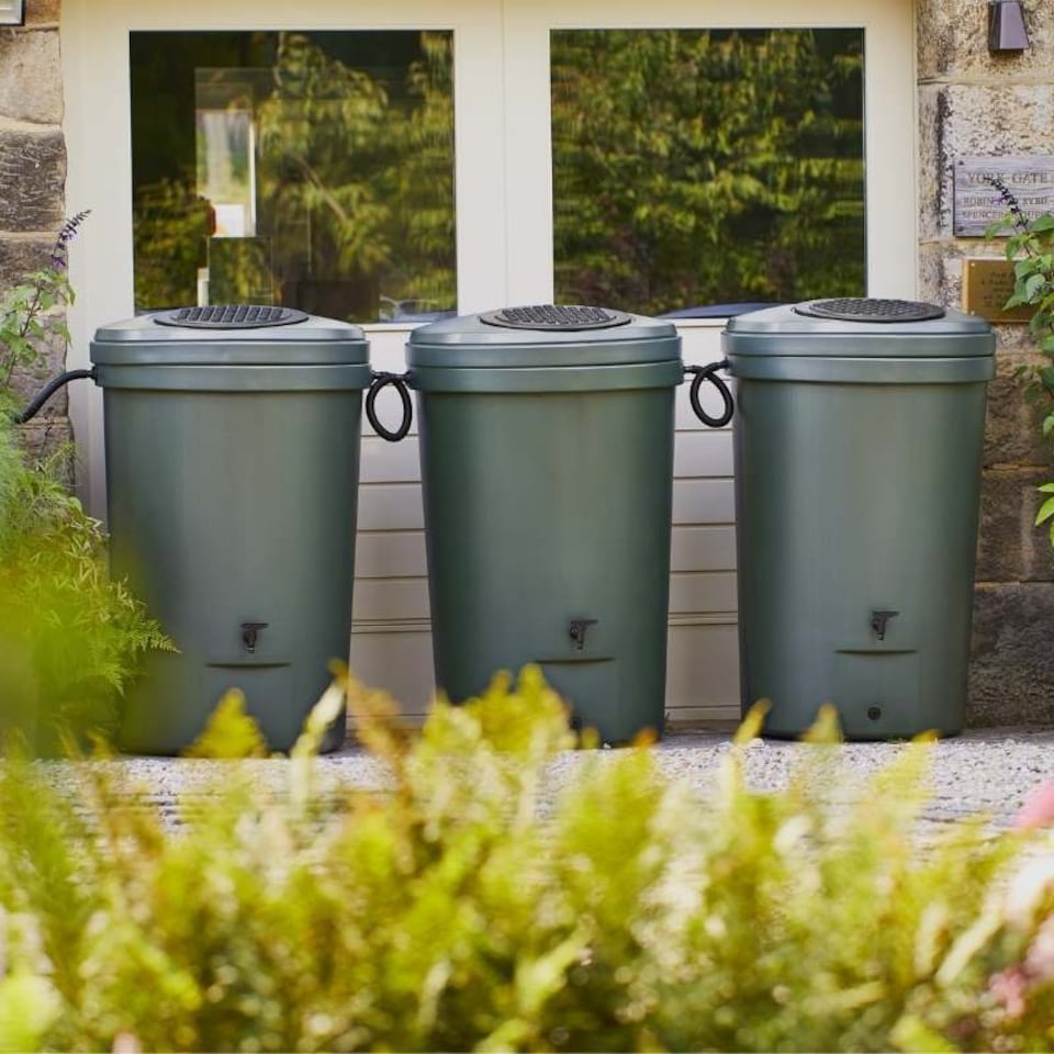 image 1 of Harcostar 1,050 Litre Magnum Water Butt Triple Kit | Green | 1,050 litres